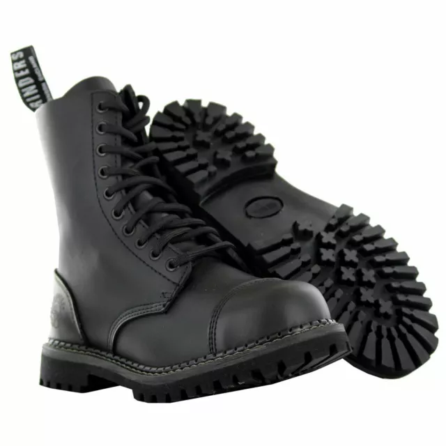 Grinders Stag CS DERBY Matt Finish Black Lace Up Leather Combat Uniform Boots