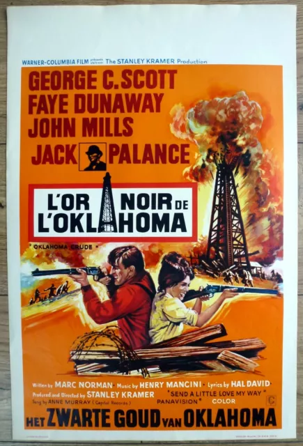 belgian poster western OKLAHOMA CRUDE, GEORGE C. SCOTT, FAYE DUNAWAY, DERRICK