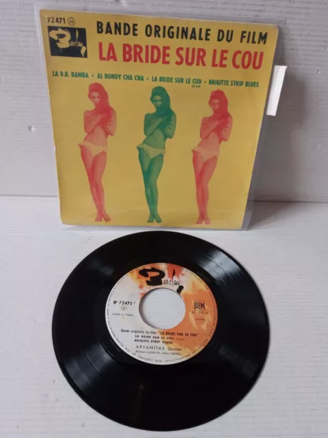 Vinyle EP 45T  B.O.F. LA BRIDE SUR LE COU   BRIGITTE BARDOT  1961  languette