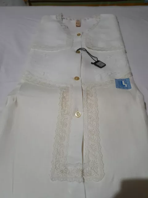CAMICIA DA NOTTE in puro lino EUR 60 00 PicClick IT