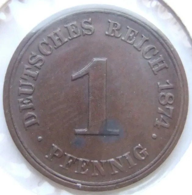 Moneta Reich Tedesco Impero Tedesco 1 Pfennig 1874 C IN Extremely fine