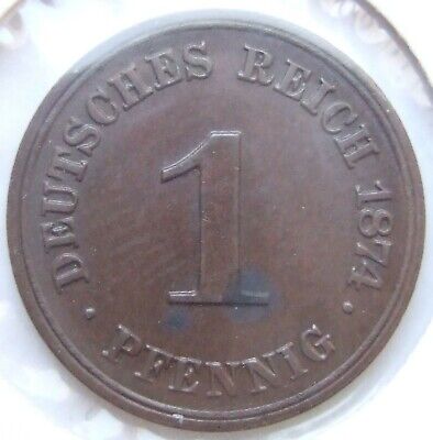 Pièce de Monnaie Reich Allemand Empire 1 Pfennig 1874 C En Extremely fine