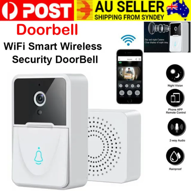 Wireless Doorbell Phone Video Door Bell-Ring WiFi Smart Intercom Security Camera