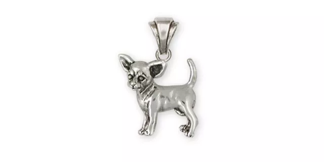 Chihuahua Pendant Jewelry Sterling Silver Chihuahua Charms And Jewelry CU15-P