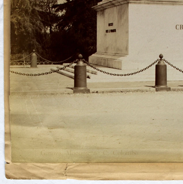 ALFREDO NOACK ca 1875 Original ALBUMEN Photograph COLOMBO MONUMENT Genoa 3