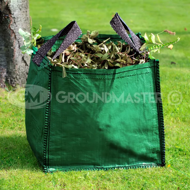 GroundMaster 120L Garden Waste Bags - Heavy Duty Large Refuse Sacks with Handles