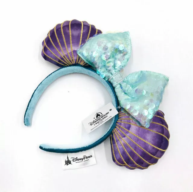 Disney Parks Minnie Ears Limited Party Mermaid Ariel Purple Iridescent Headband1
