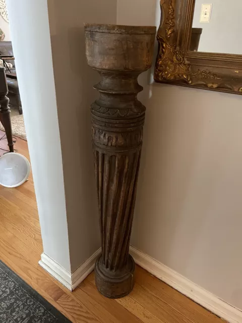 vintage antique wood pillar Column￼