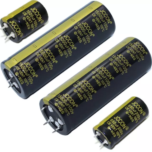 25V - 450V Snap-in Electrolytic Radial Capacitors Value Range 100uF - 100000uF