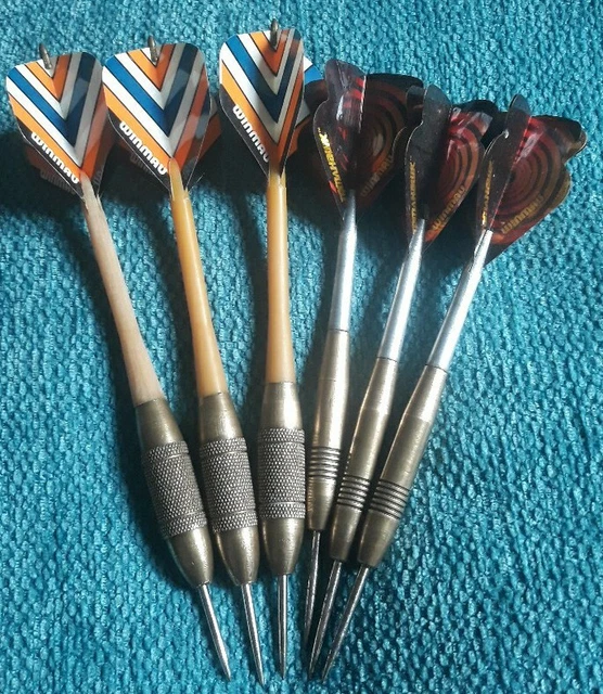 2 X Vintage Pairs Of Brass Darts 28G & 17G Inc Knurled Torpedo Barrels