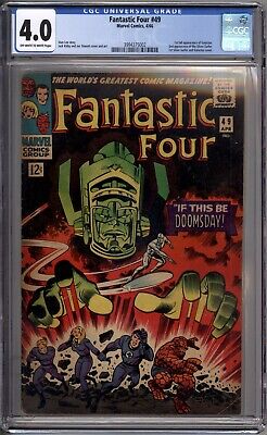 Fantastic Four 49 CGC Graded 4.0 VG 1st Appearance Galactus Marvel Comics 1966