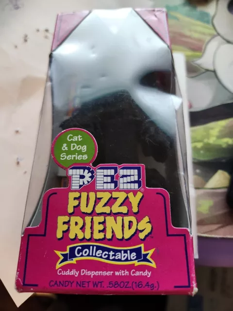 PEZ Fuzzy Friends Cuddly Candy Dispenser Molly the Black Poodle Dog NEW