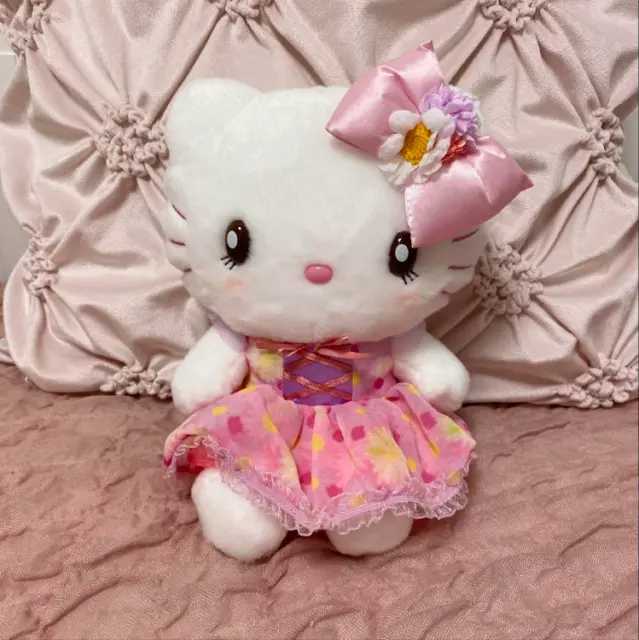 Sanrio Hello Kitty Plüsch Rosa Kleid Blume Universal Studios Japan USJ