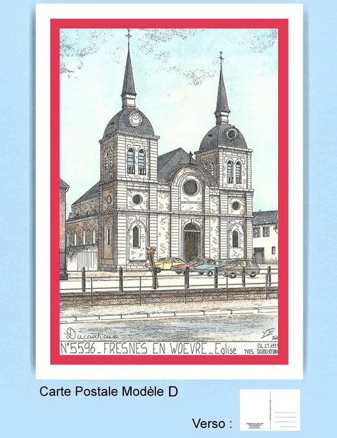 CP D 55096 CARTE POSTALE DESSIN tour rouge 55 FRESNES EN WOEVRE