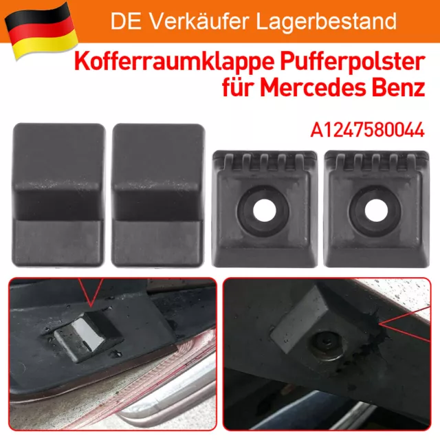 4x Kofferraum Anschlagpuffer für Mercedes W124 + Schrauben 1247580044  1247580144