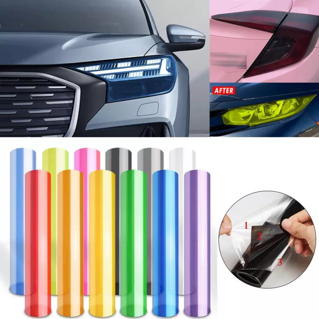 Car Headlight Taillight Fog Light Tint Film Wrap Sticker Protector Accessories