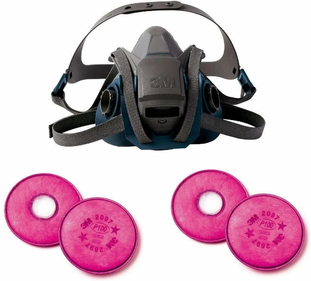 Partilulate Fun Quick 3M QUICK LATCH Half Face Respirator Facepiece Mask 4- P100 Particulate ...
