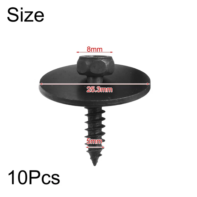 Lot De 10 Vis Torx Pour Déflecteur Moteur Ford Focus - M5x20mm - Compatible Pièce D'origine