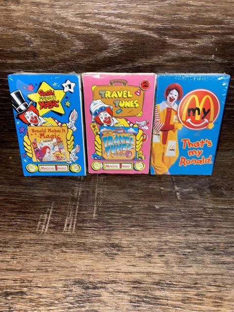 3 Vintage 1995 McDonald's My Ronald Travel Tunes Tapes Cassette’s 2 Sealed
