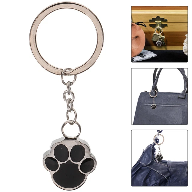 Dog Paw Pendant Key Chain Urn Keychain Memorial Ashes Paw Shape Urn Keychain