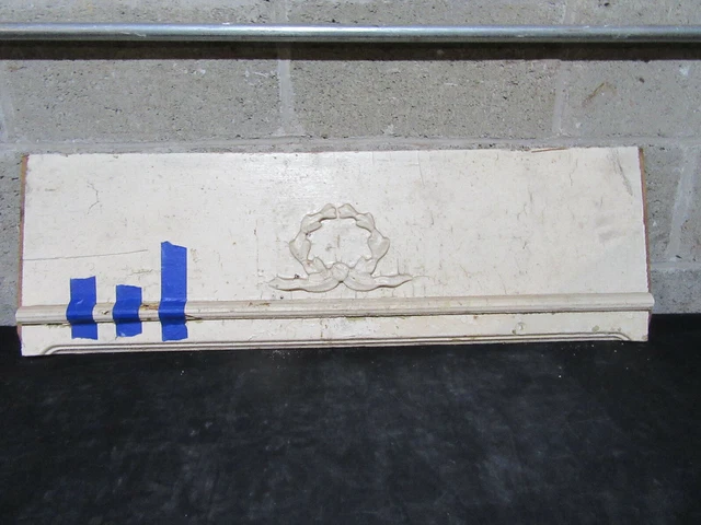 ~ Antique Carved Oak Pediment ~ 36.5 Inches Wide ~ Architectural Salvage ~