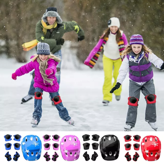 Kids Helmet Knee Pad Set Bike Skateboard Knee Elbow Pads Protective Gear Set