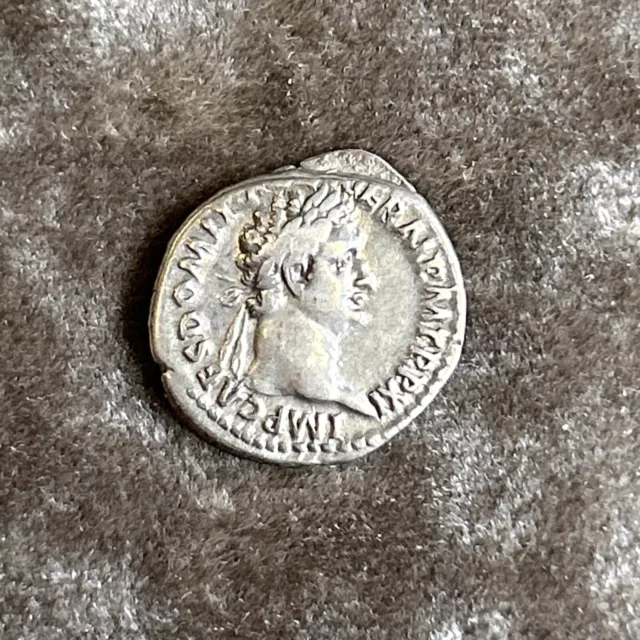 81-96AD Emperor Domitian Ancient Roman Empire Silver Denarius Coin Minerva Rev