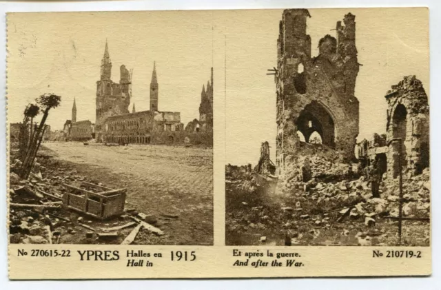 CPA - Carte Postale - Belgique - Ypres - Halles en 1915 - 1921 (SV6830)