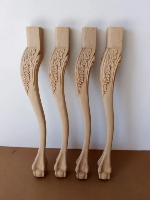 Gambe per tavolo modello "INTAGLIATA INGLESE" in legno di faggio - Set di 4 pz.