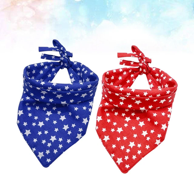2 piezas cuello de algodón babero perro bandera de Estados Unidos correa cuello de saliva cuello triangular