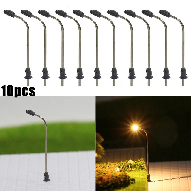 MYG 10 Pcs Modèle Train Z Jauge Lampe de Rue LED Plateforme Décoration Bonsaï
