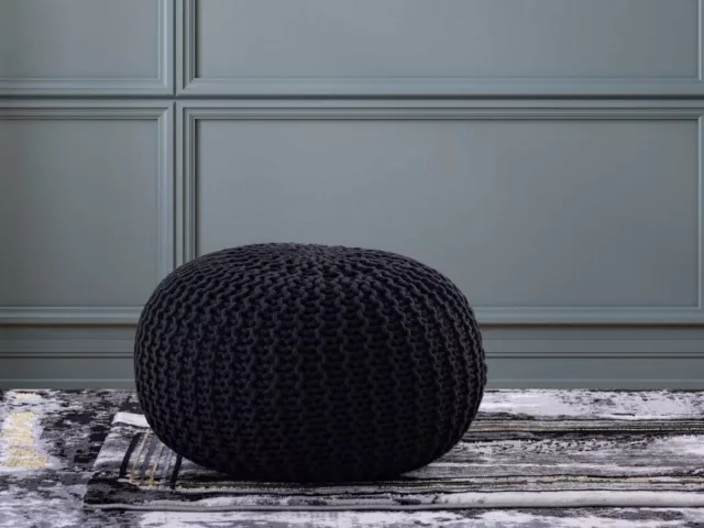 Pouf Outdoor ø 55 o. 45cm Bodenkissen Sitzpouf Hocker wetterfest pflegeleicht & 3