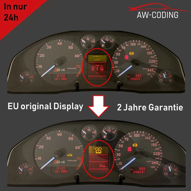AUDI A4 S4 B5 FIS Display MFA Pixelfehler Reparatur Tacho ...