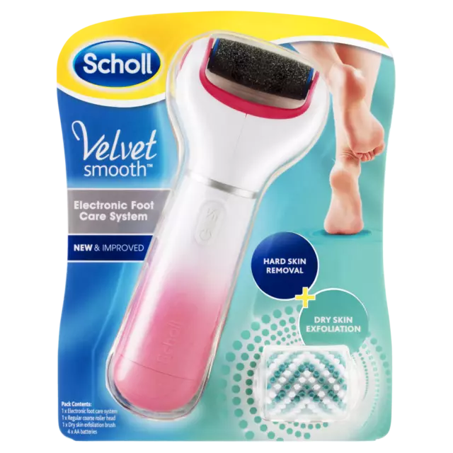 Scholl Velvet Smooth Electronic Foot Care System - Pink Hard Skin Removal