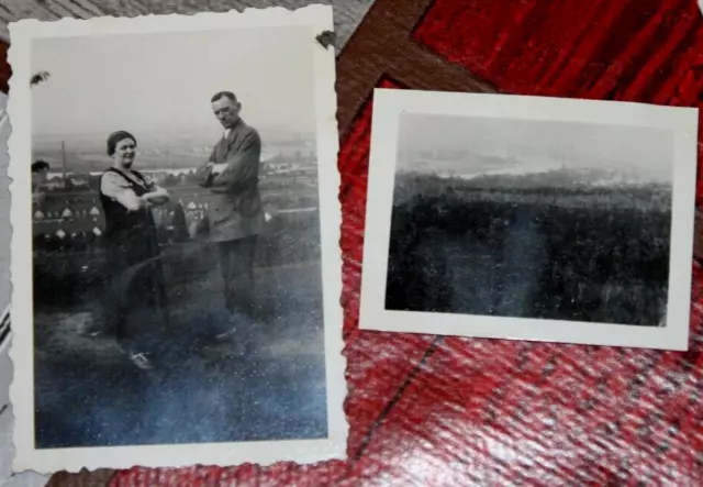 2 Fotos woman mann frau Dresden Elbe 1935 Wolfshügel X1