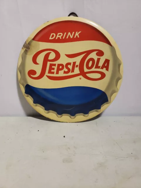 Original 1950's Pepsi-Cola Advertising Celluloid Sign