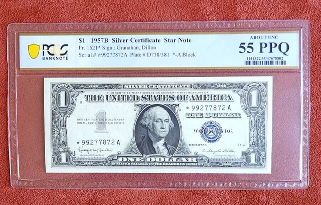 1957B $1 Silver Certificate BA Star Note Fr. 1621  *99277872