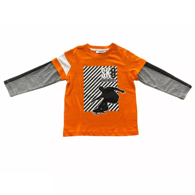 A33 maglia bimbo BOY BIKKEMBERGS orange/grey cotton t-shirt kids