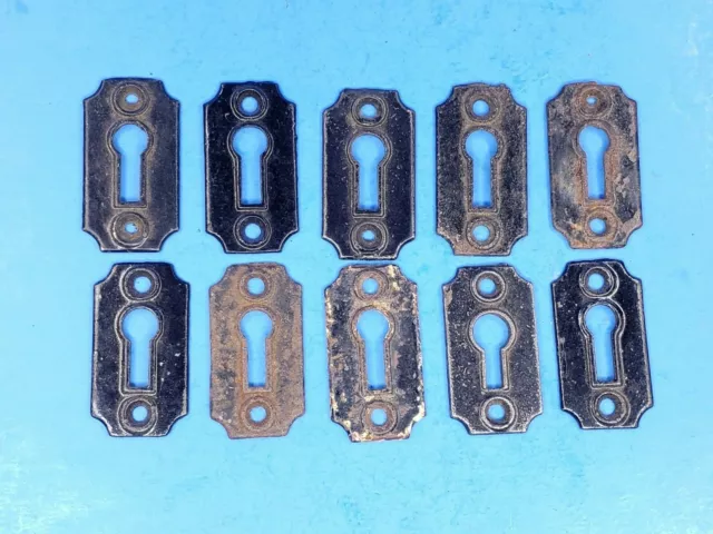 Keyhole Lock Escutcheon Plate Cast Iron Steampunk Vintage Skeleton Key Raised