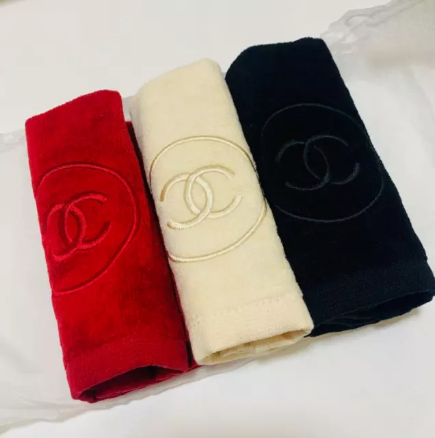 CHANEL TOWEL SET of 3 (Red, White, Black) 30×30cm Promo Gift