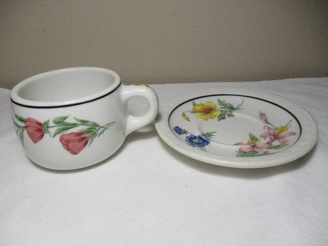 Econo-Rim Prairie Mountain Wildflowers Southern Pacific Cup  And Saucer