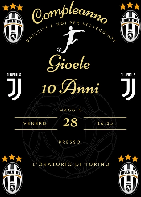 Inviti Compleanno Juventus - Blocco Da 20, Perfetti Per Feste A Tema - Foto 10