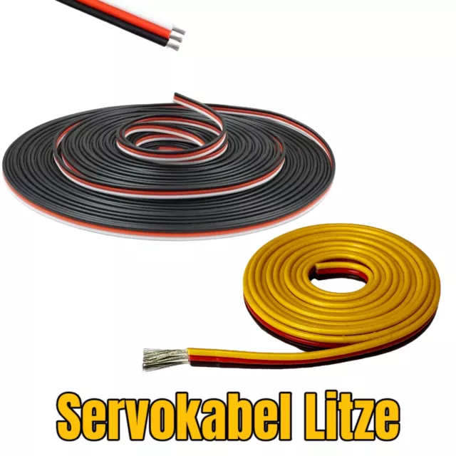 ✅ Servokabel Litze 26AWG 22AWG Kabel 1 2 3 4 5 10 Meter 3 Adrig für JR Futaba ✅