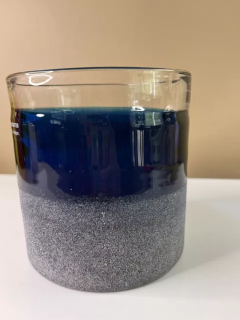Hand Blown Art Glass Vase , Unique , Beautiful Blue hand made