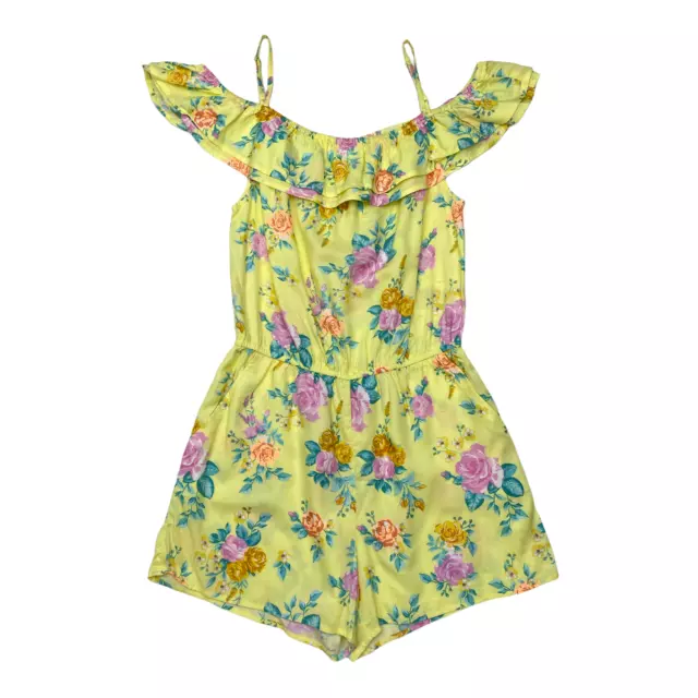 NWT H&M Girl's Yellow Floral Off-the-Shoulder Jumper Size Youth 11-12 B7