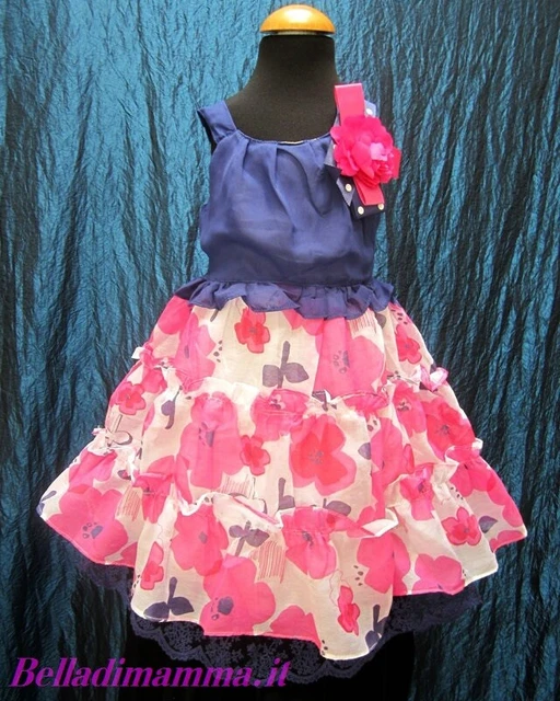 Abito Vestito Cerimonia Elegante Bimba Bambina BellaDiMamma (9 mesi-8 anni)