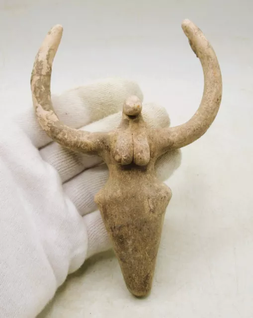 A234 Ancient Egyptian Pre-Dynastic Terracotta Bird-Like Diety Idol Super Rare