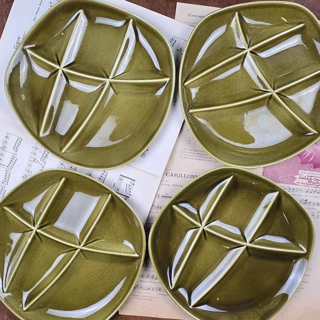 Lot De 6 Assiettes à Compartiments Le Creuset - Faïence - Années 70 - France