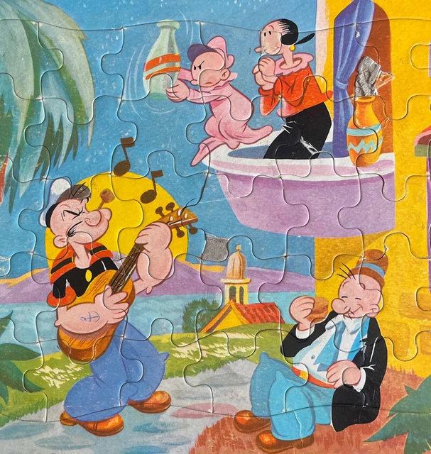Vintage Jaymar Jigsaw Puzzle 35 Piece Popeye Wimpy Olive Oil Sweet Pea Serenade