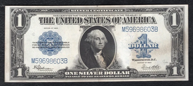 Fr. 237 1923 $1 One Dollar “Horseblanket” Silver Certificate Note About Unc